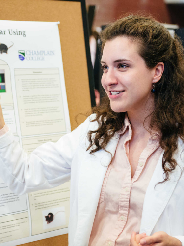 A Champlain Psychology student presents her research findings