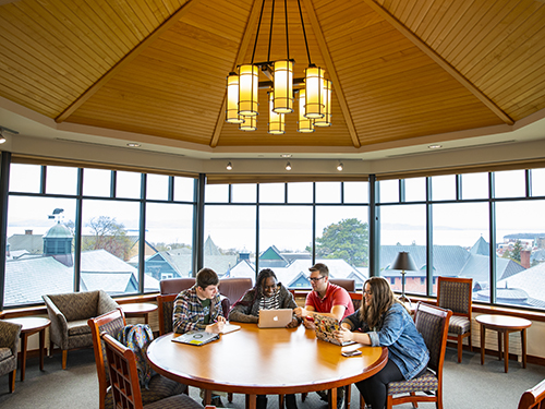 Students studying in the Vista Room