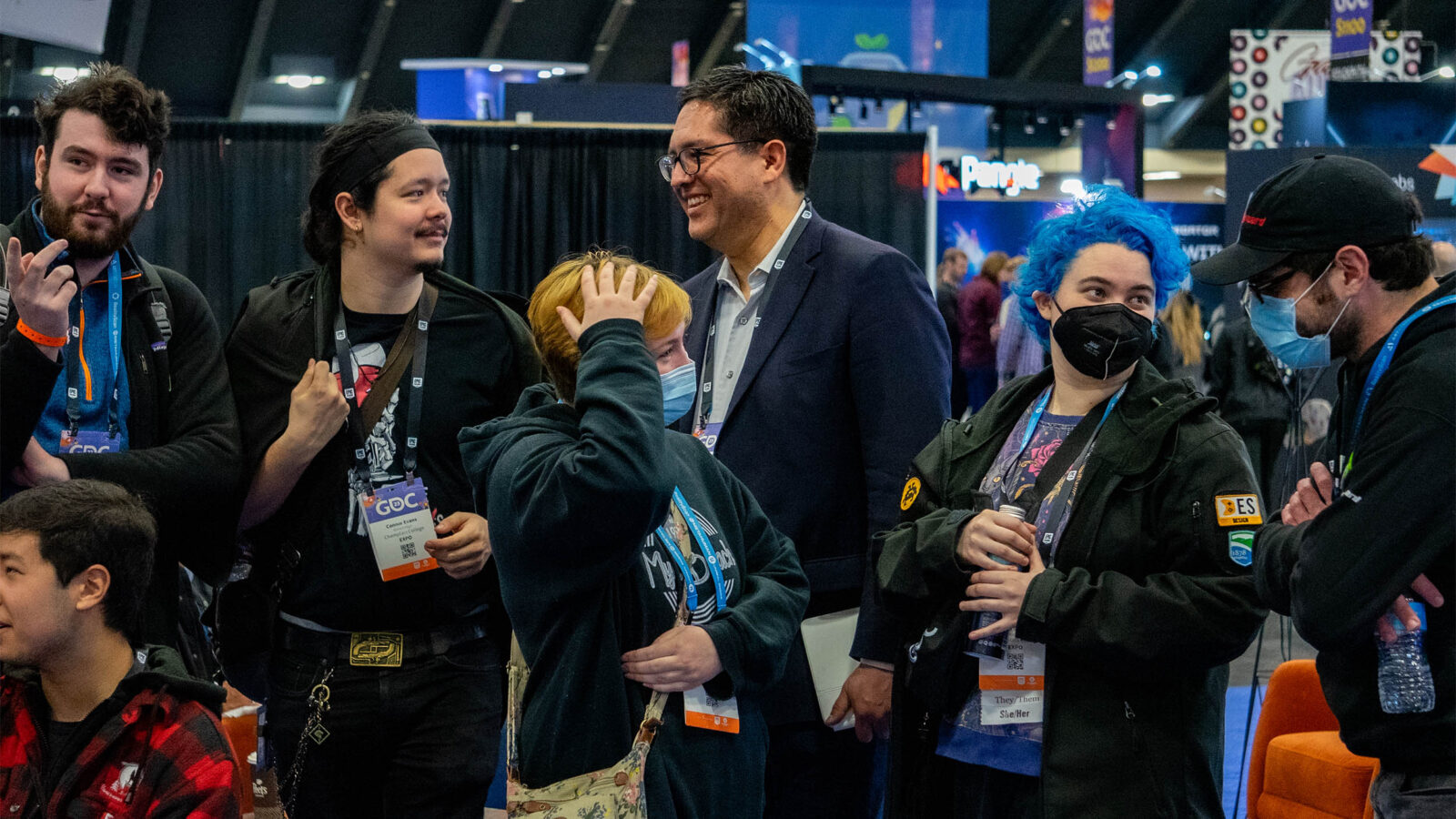 President Hernandez and group of students at a gaming conference