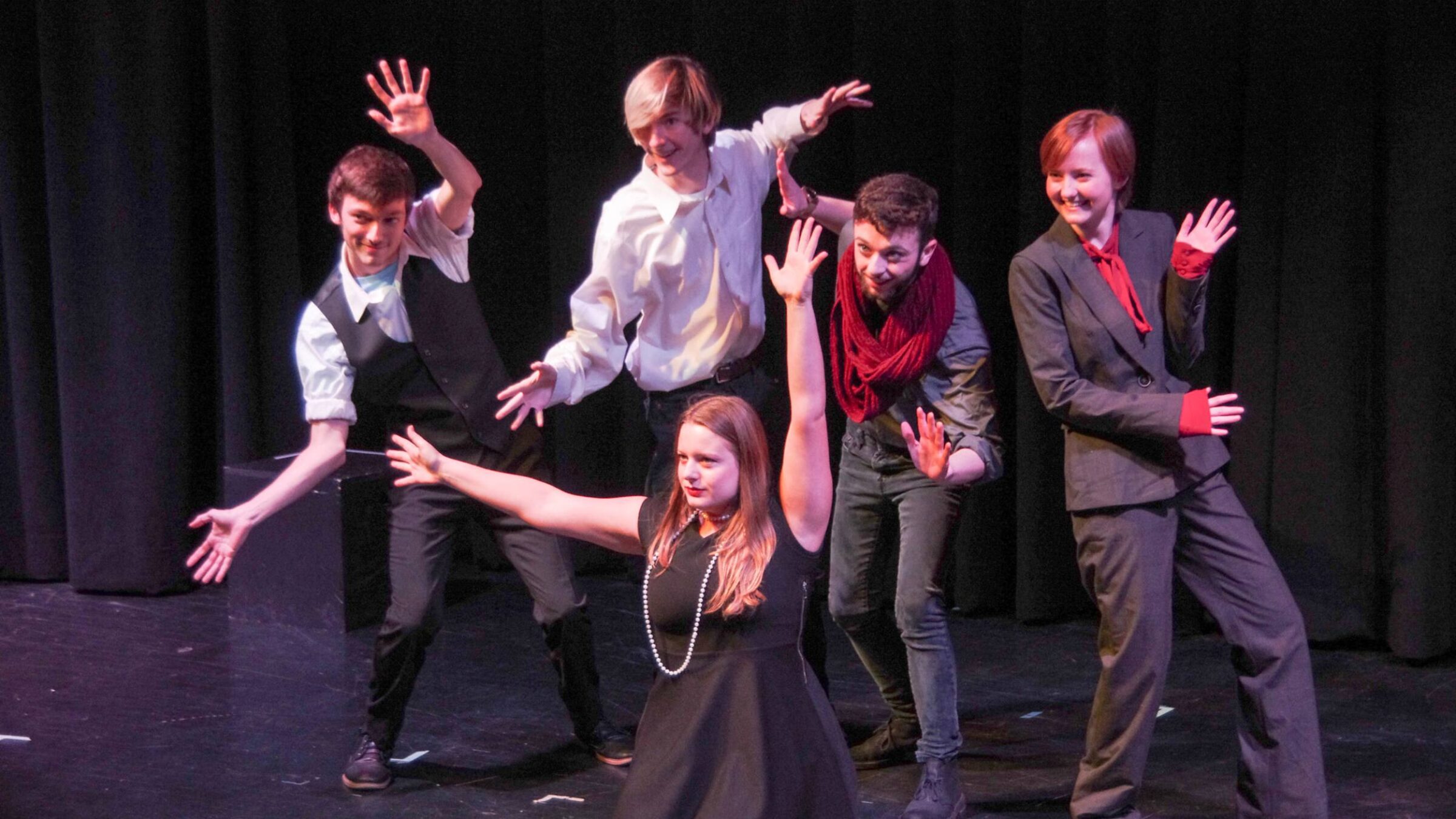 Students in the Champlayers club preforming on stage