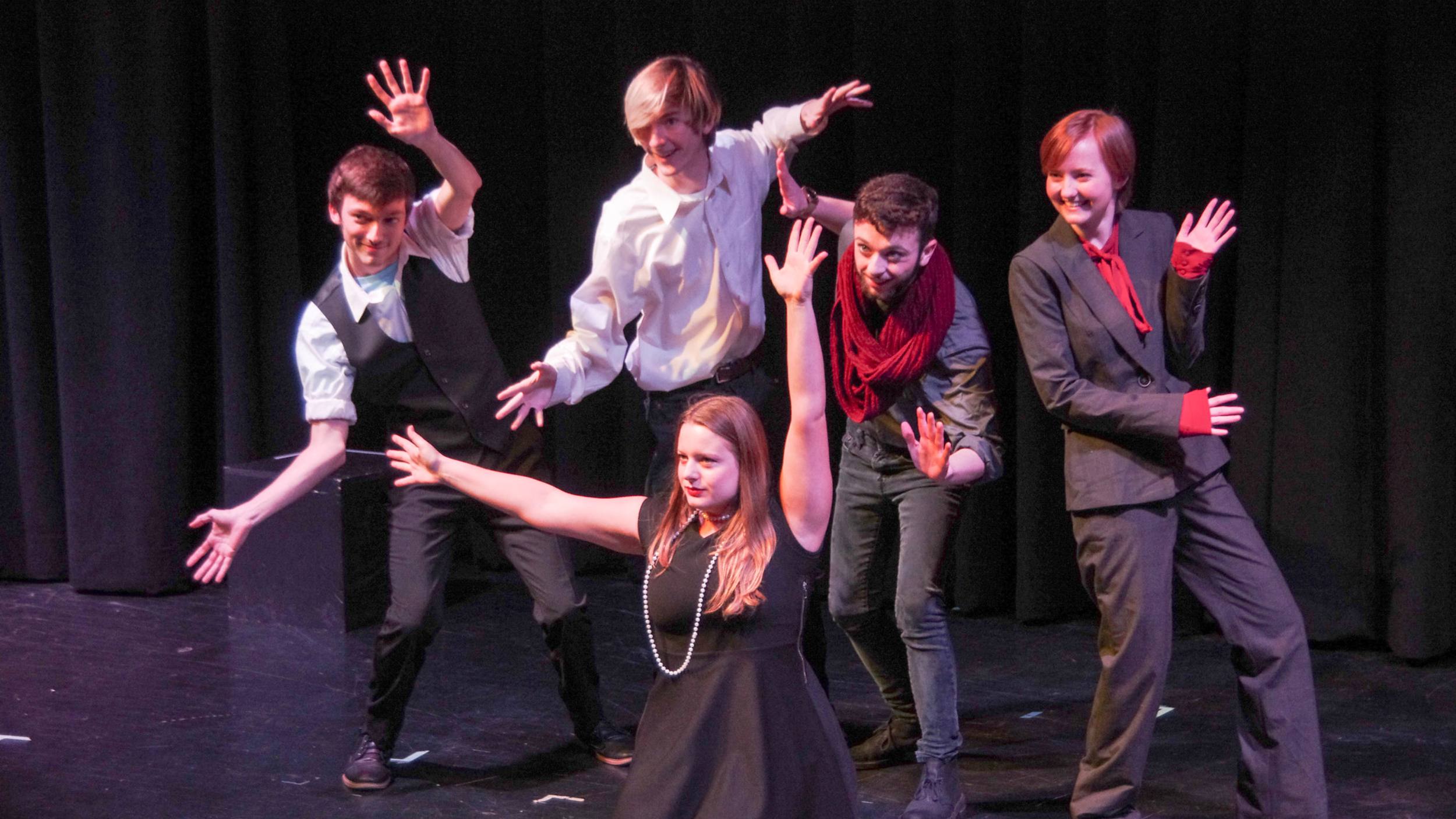 Students in the Champlayers club preforming on stage