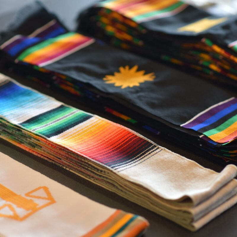 ODI Graduation stoles on a table