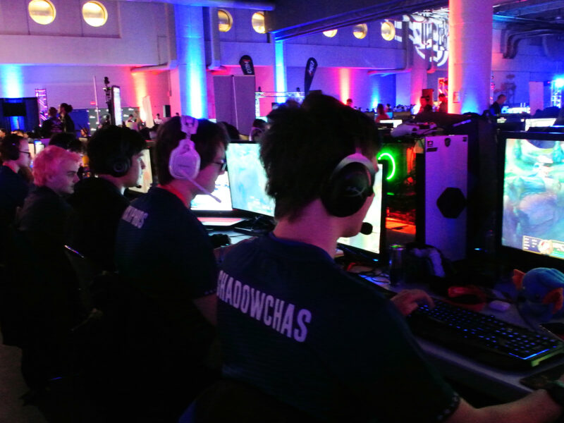 gathering of young people gaming