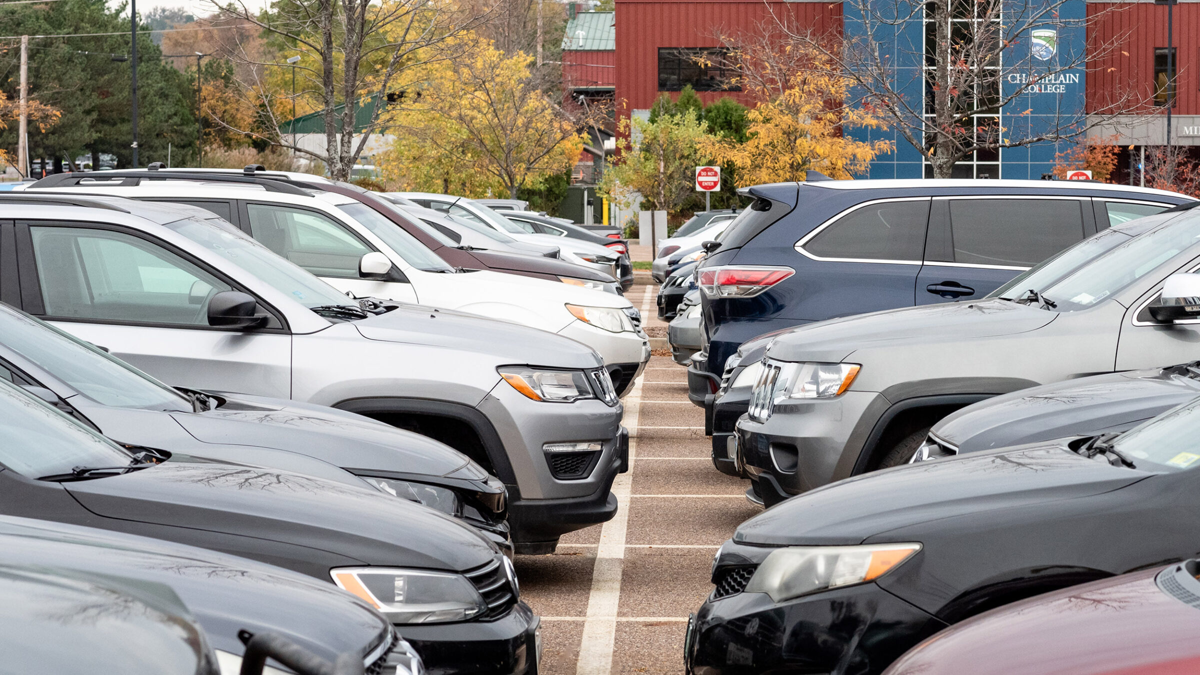 cars parked in rows