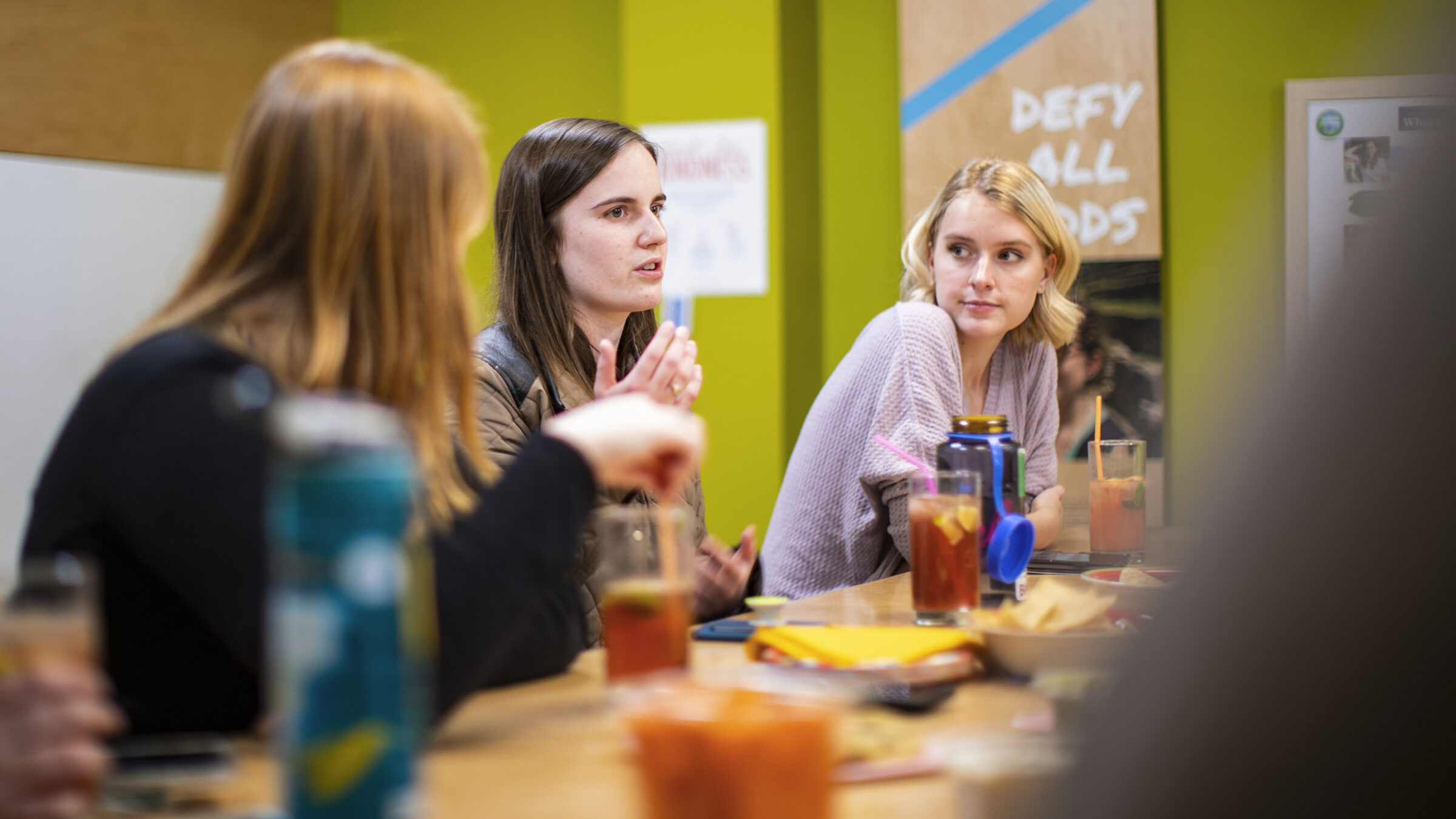 female students meet in the sarah ramsey lab