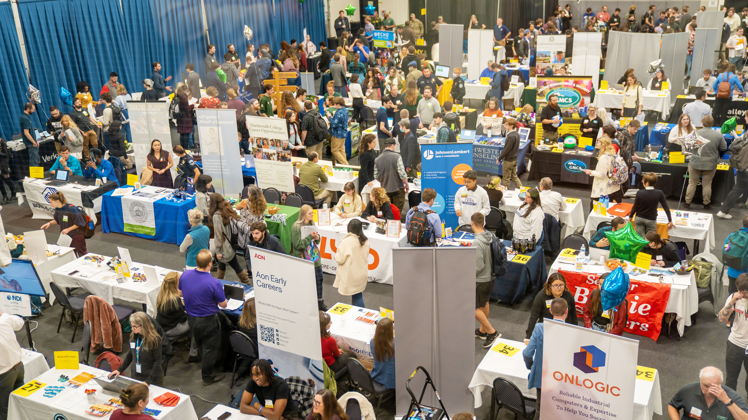 Hundreds of students attend the spring Career Fair to meet with employers.