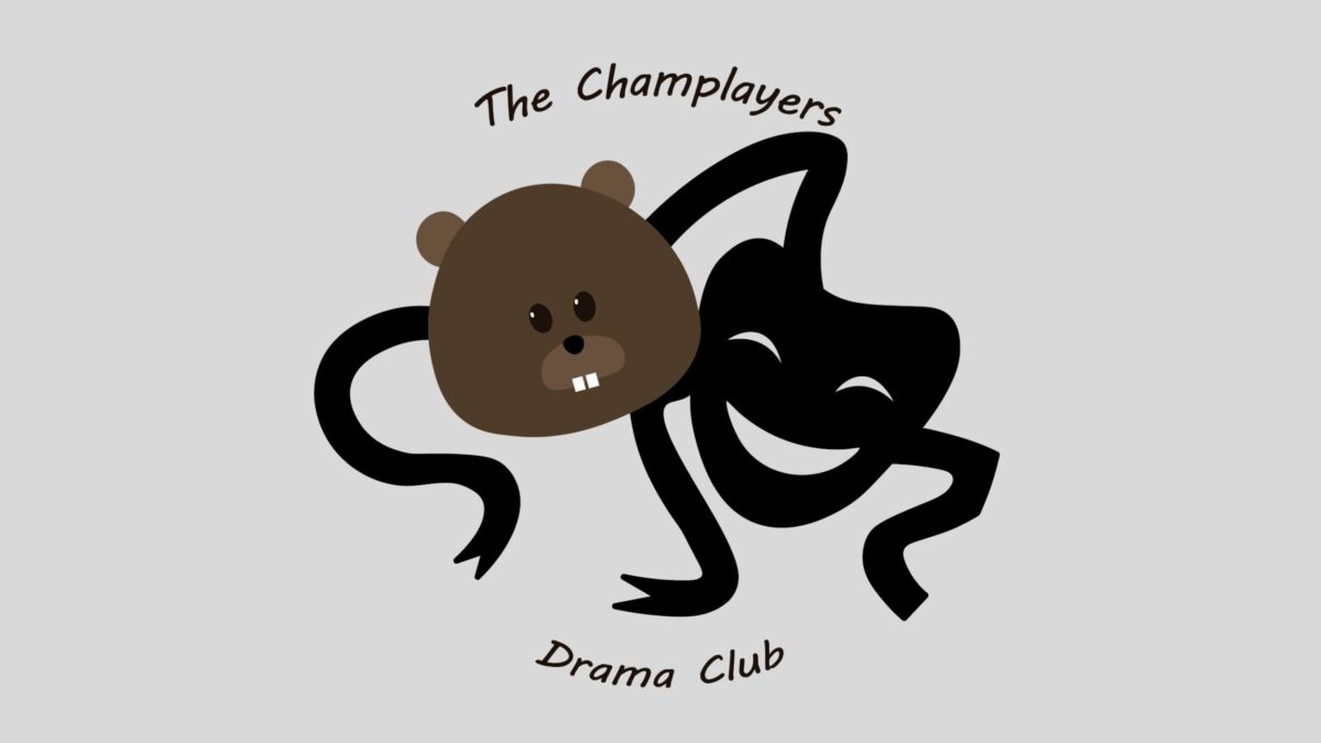 Champlayers logo with a drama club mask and beaver