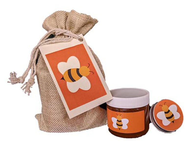 gift bag with honey and body balm