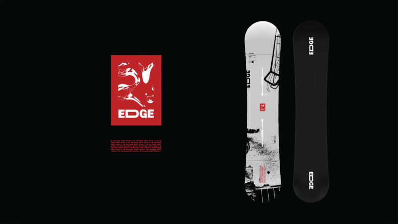 graphics for a theoretical snowboard lifestyle brand by a graphic design & visual communication student