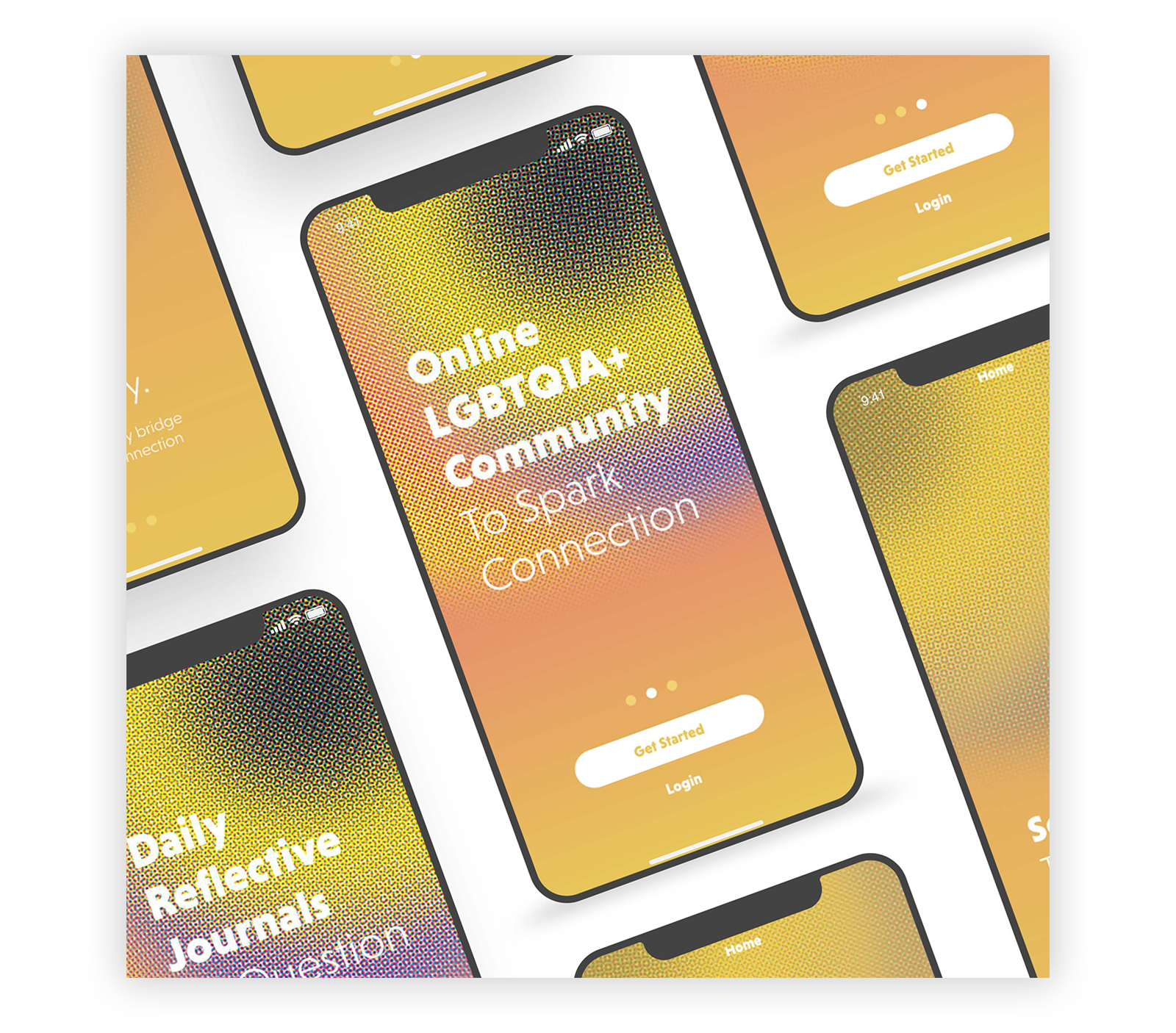 ui/ux design for a dating app, designed by a graphic design & visual communication student