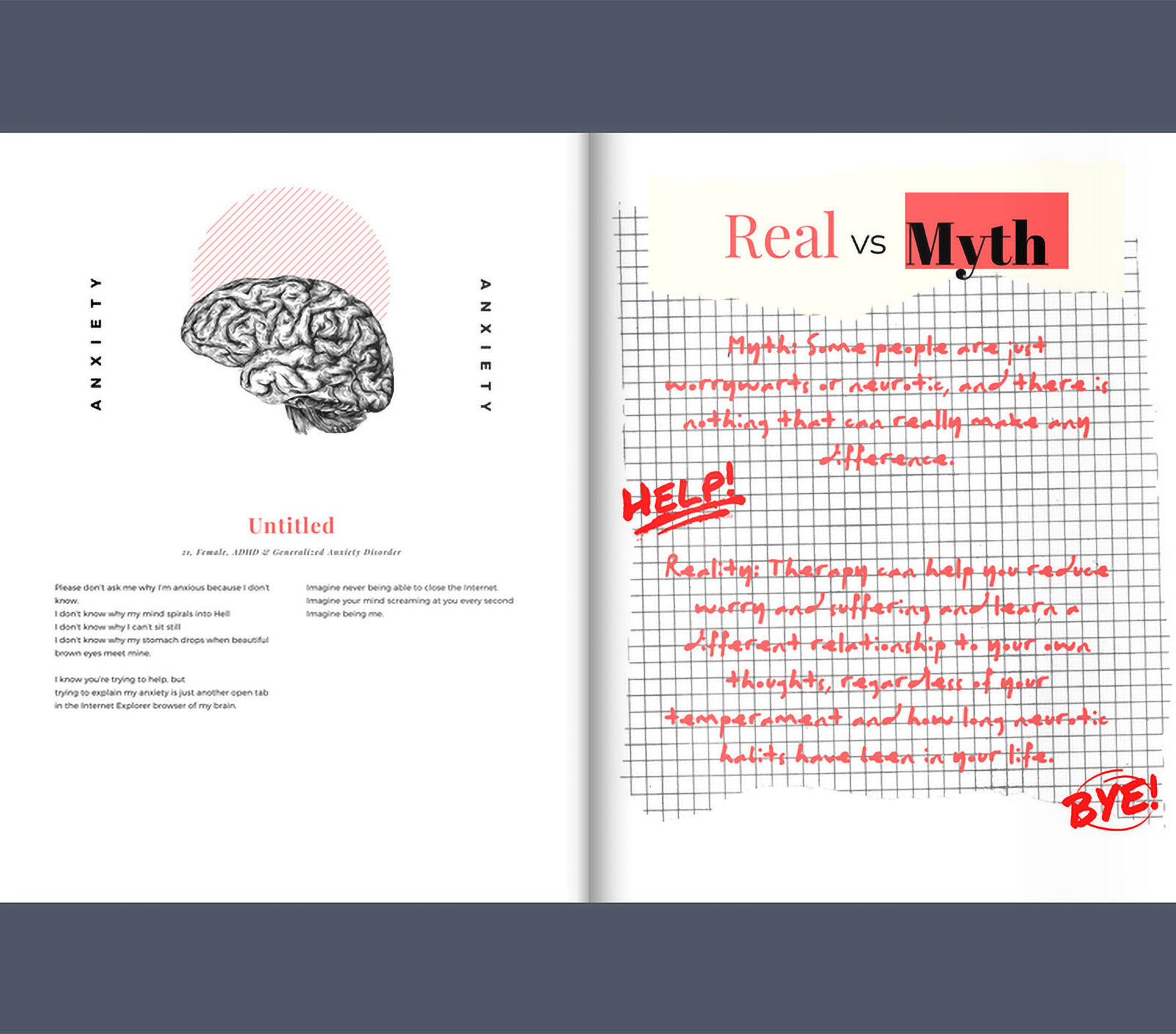 a book cover design from a group project by writing and publishing students