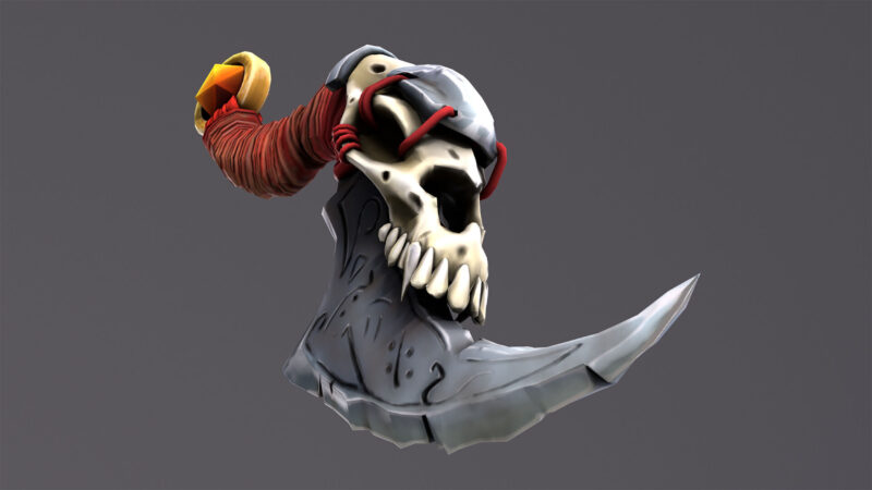 3d dagger weapon design by a game art student