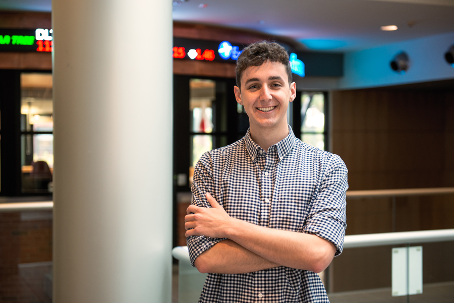 Zeke Terkiel standing in the Ireland Business Center building