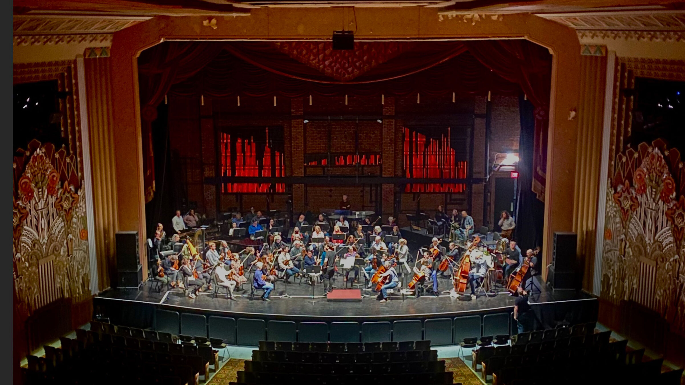 The Vermont Symphony Orchestra plays on stage at the Flynn Theater.