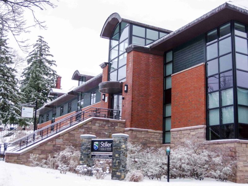 SD Ireland Center building in winter with snow