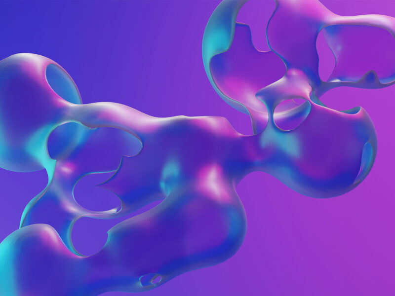 purple, blue, and pink slime