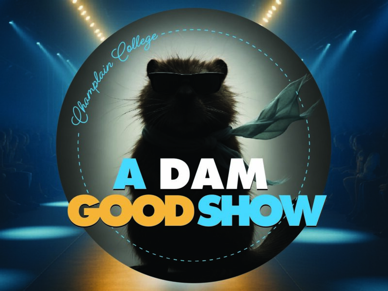 a beaver silhouette with text that says "a dam good show"