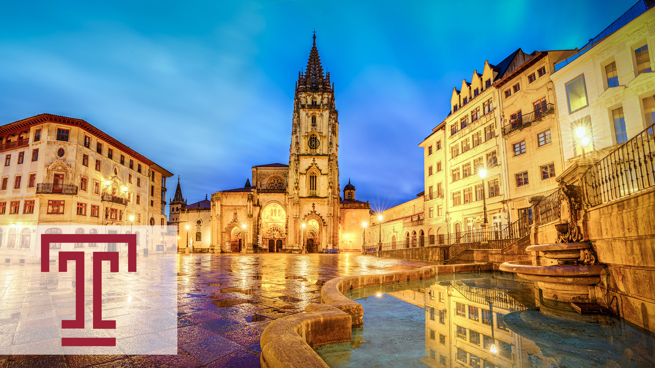 The Cathedral of Oviedo, Temple logo overlayed in corner