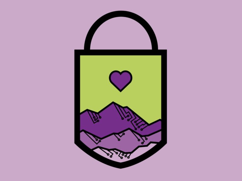 lock with mountains and a heart drawn inside