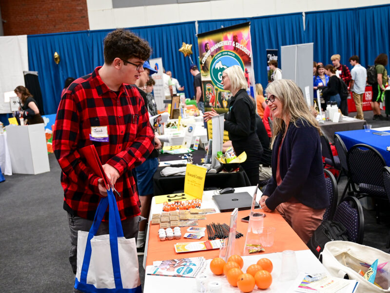 Champlain meets employer at college career fair
