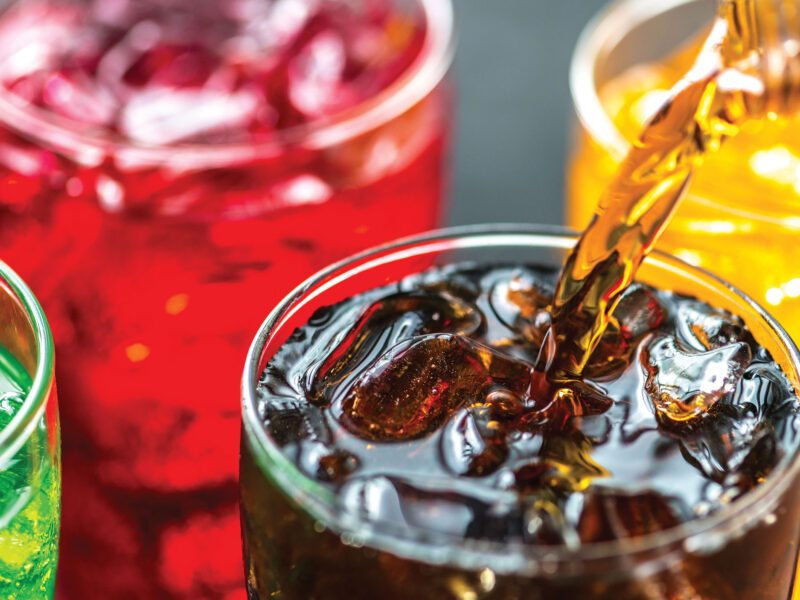 colorful drinks in glasses