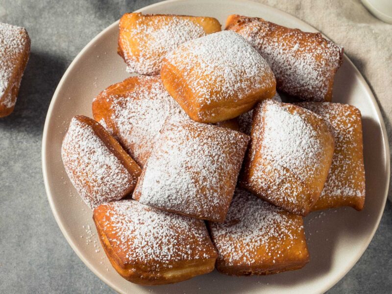 pastry topped with powdered sugar