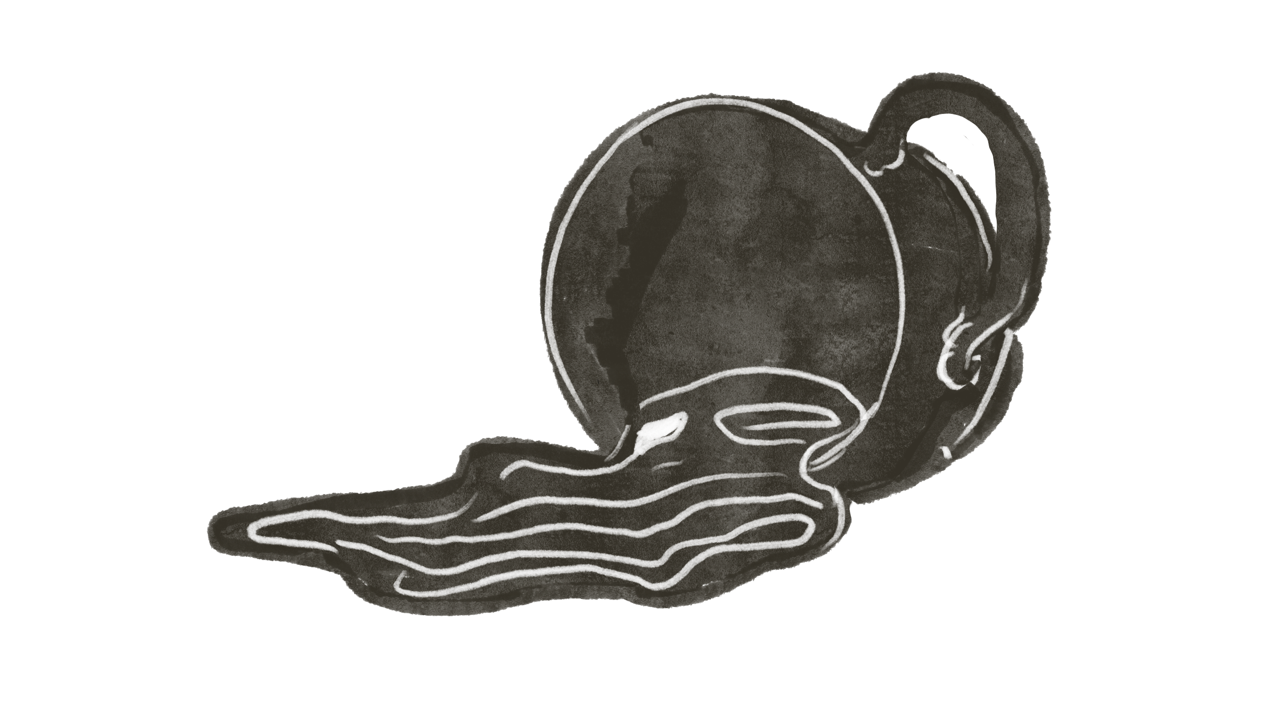 Simple illustration of tea spilling.