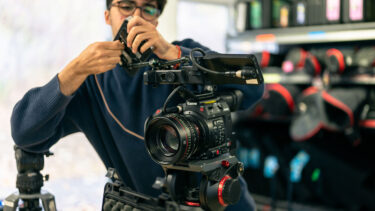 Student using rental house film camera