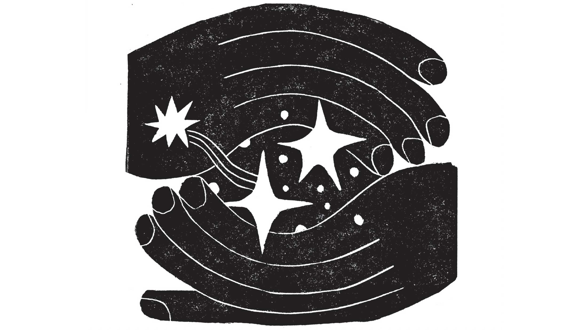 hands holding stars, illustrated by nathaniel russel