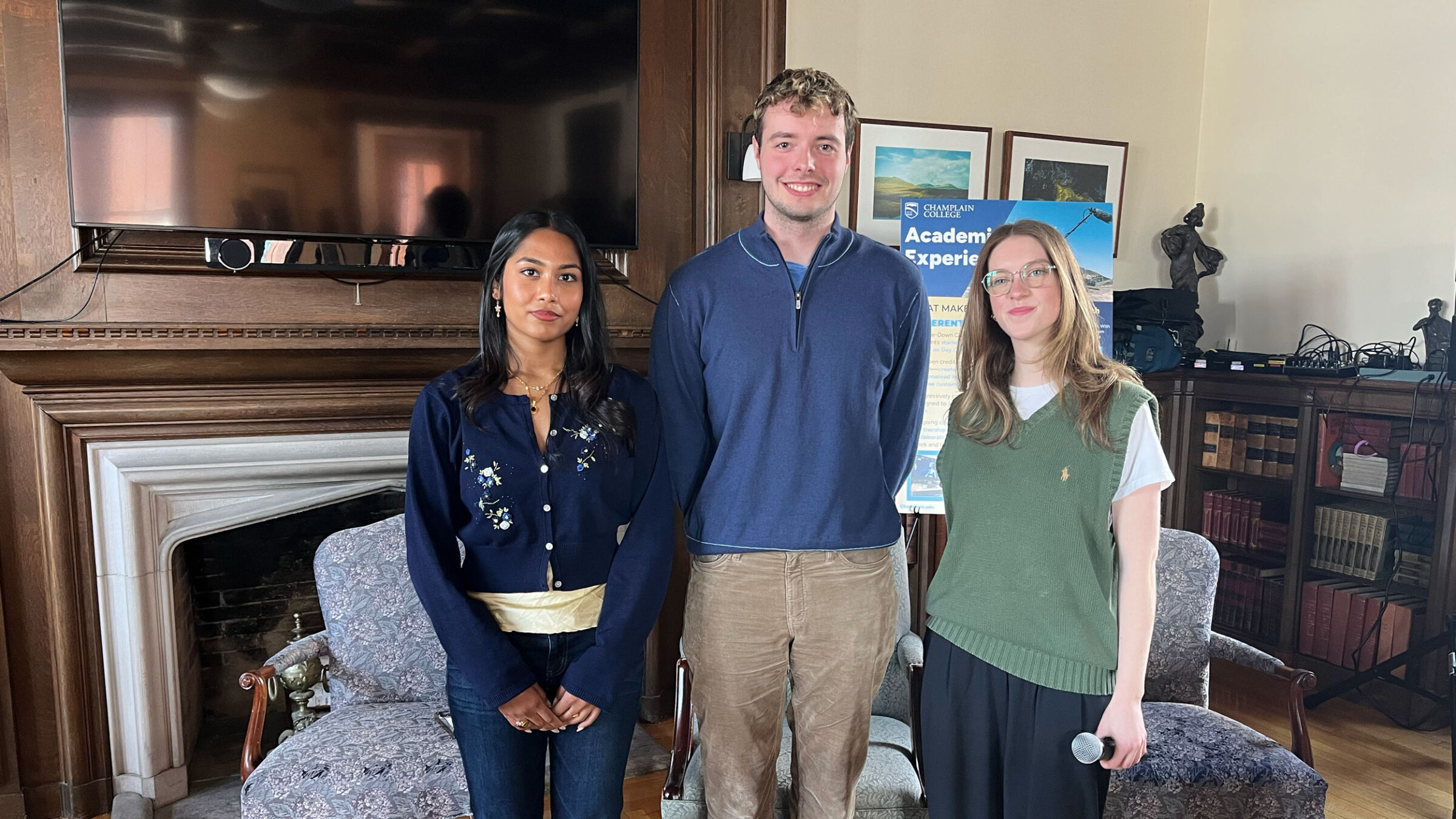 Jannatul Anjum ’26, Olivier Lorin ’26, and Samantha Taxter ’26