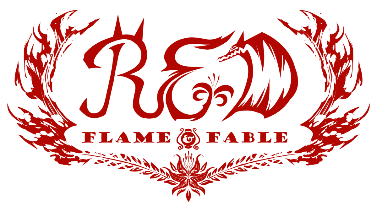 Red: Fame & Fable logo
