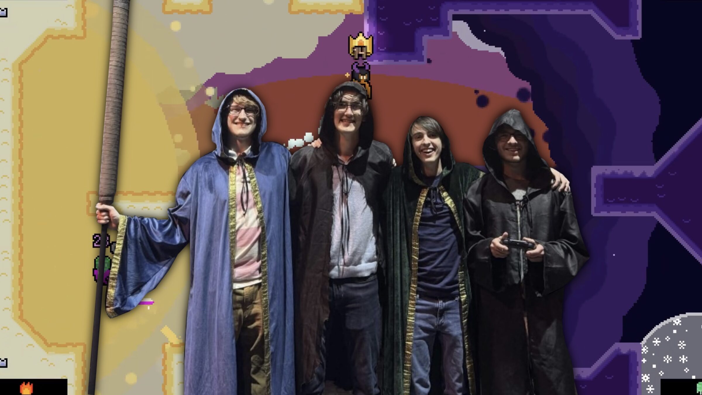 Mage Developers/Game Design Students Maxwell Totten '27, Benjamin Adams '28, Harry Tomasco '28, and Alex Weiswasser '28