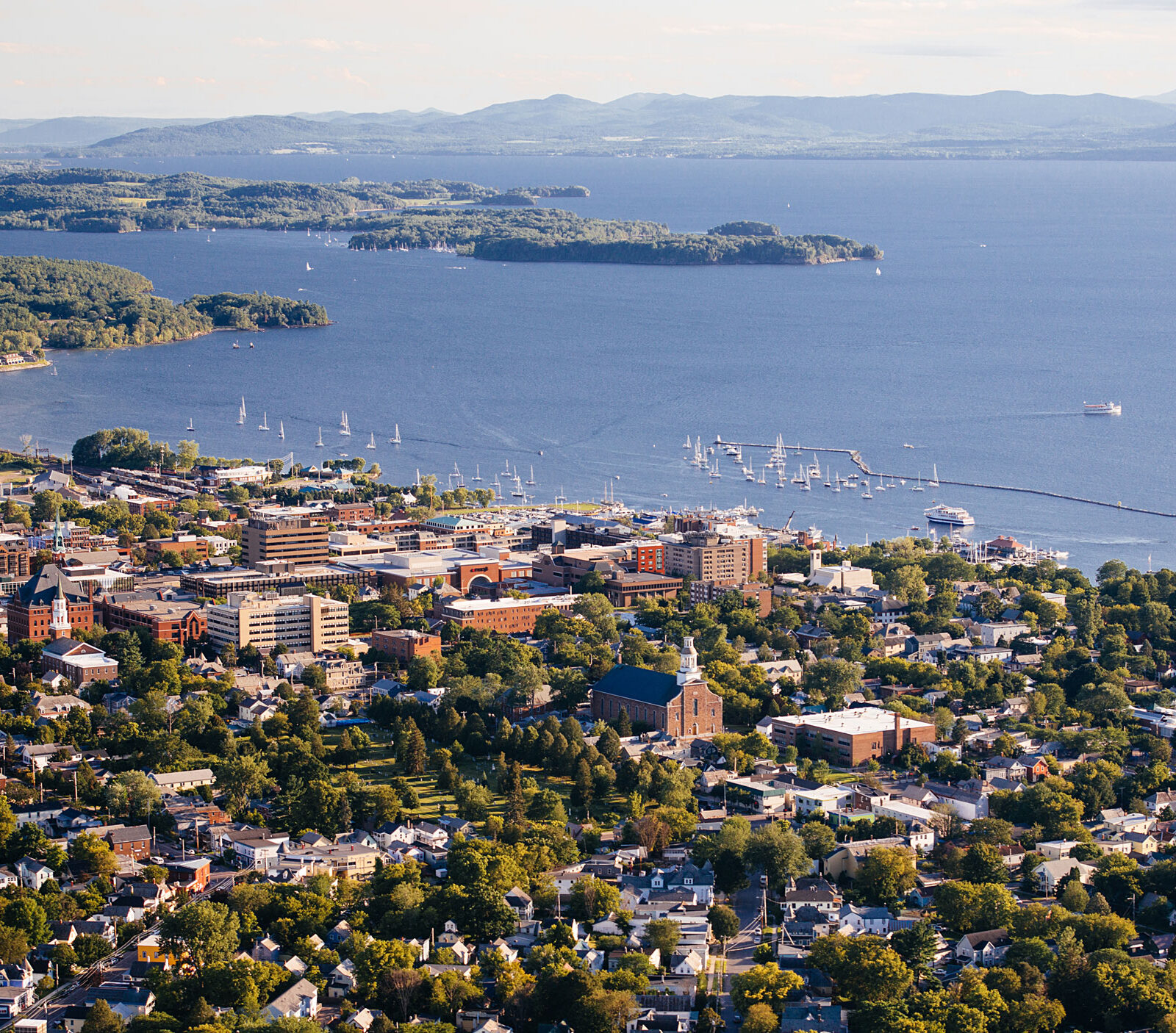 Burlington, Vermont, along the shores of Lake Champlain.