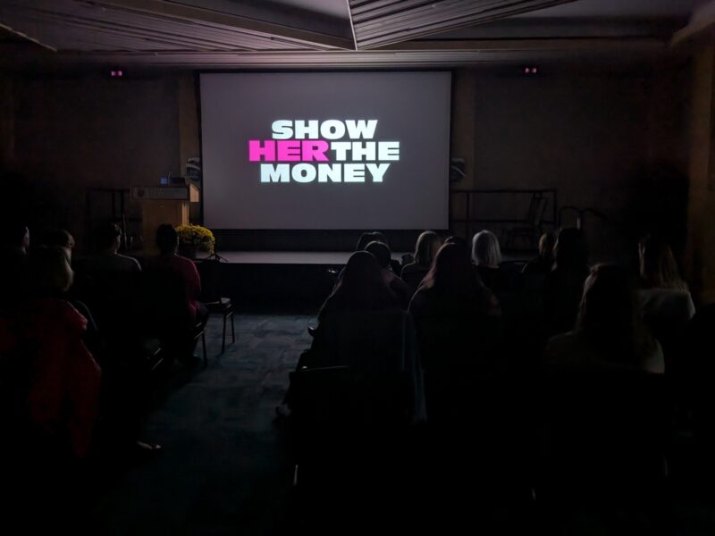 students and community members at Show Her The Money screening at Champlain College