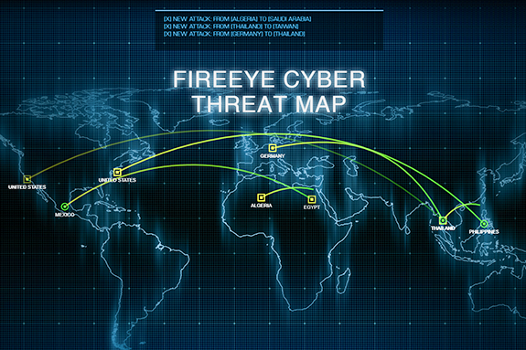 cyber-threat map of the world