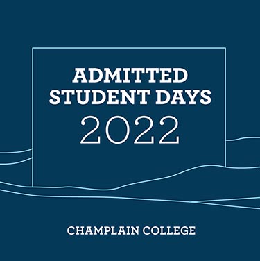 Text-based graphic to promote Admitted Student Days 2022, click here