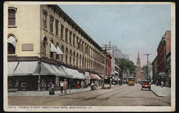 a view of historical downtown Burlington
