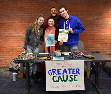 students promoting fundraiser