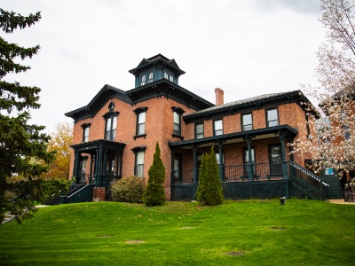 Bader Hall, one of the Victorian-era residence halls that houses all first-year students at Champlain College in Burlington, Vermont.